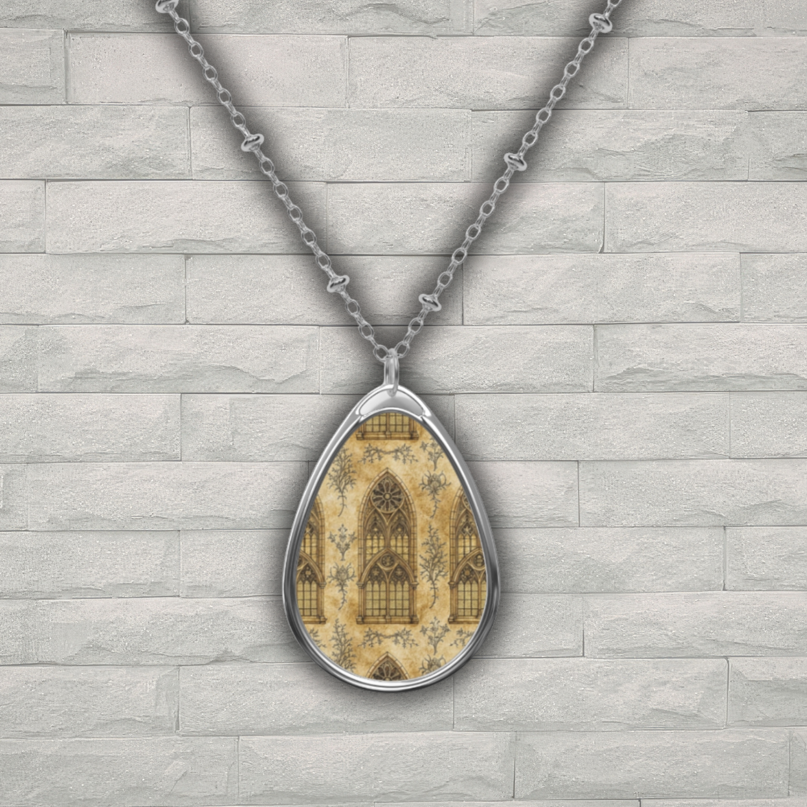 Gothic Cathedral Window Necklace ✨⛪  Stained Glass Faith Pendant | Christian Inspirational Jewelry Gift - Image 1