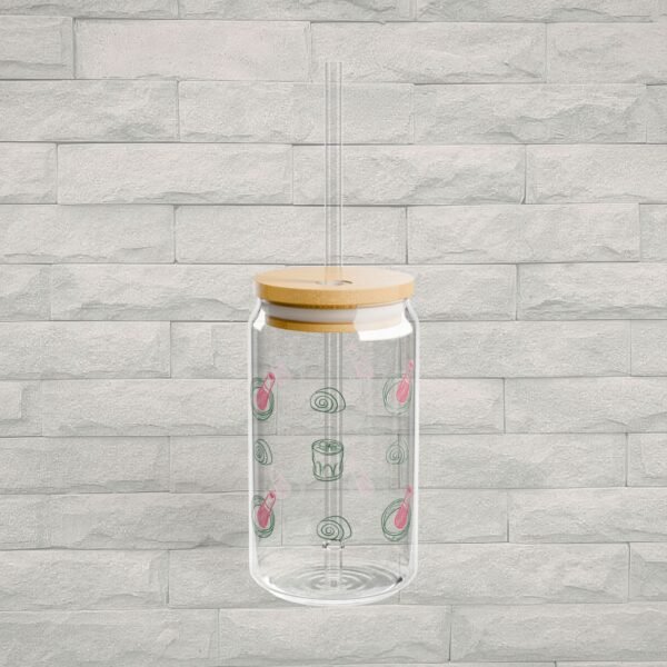 Cute Matcha Sipper Cup 16oz Glass Tumbler with Straw | Matcha Girl Aesthetic Glass Cup