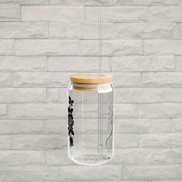 Jesus & Iced Coffee Glass Cup 16oz | Christian Sipper Tumbler with Straw ✝️☕ - Image 2
