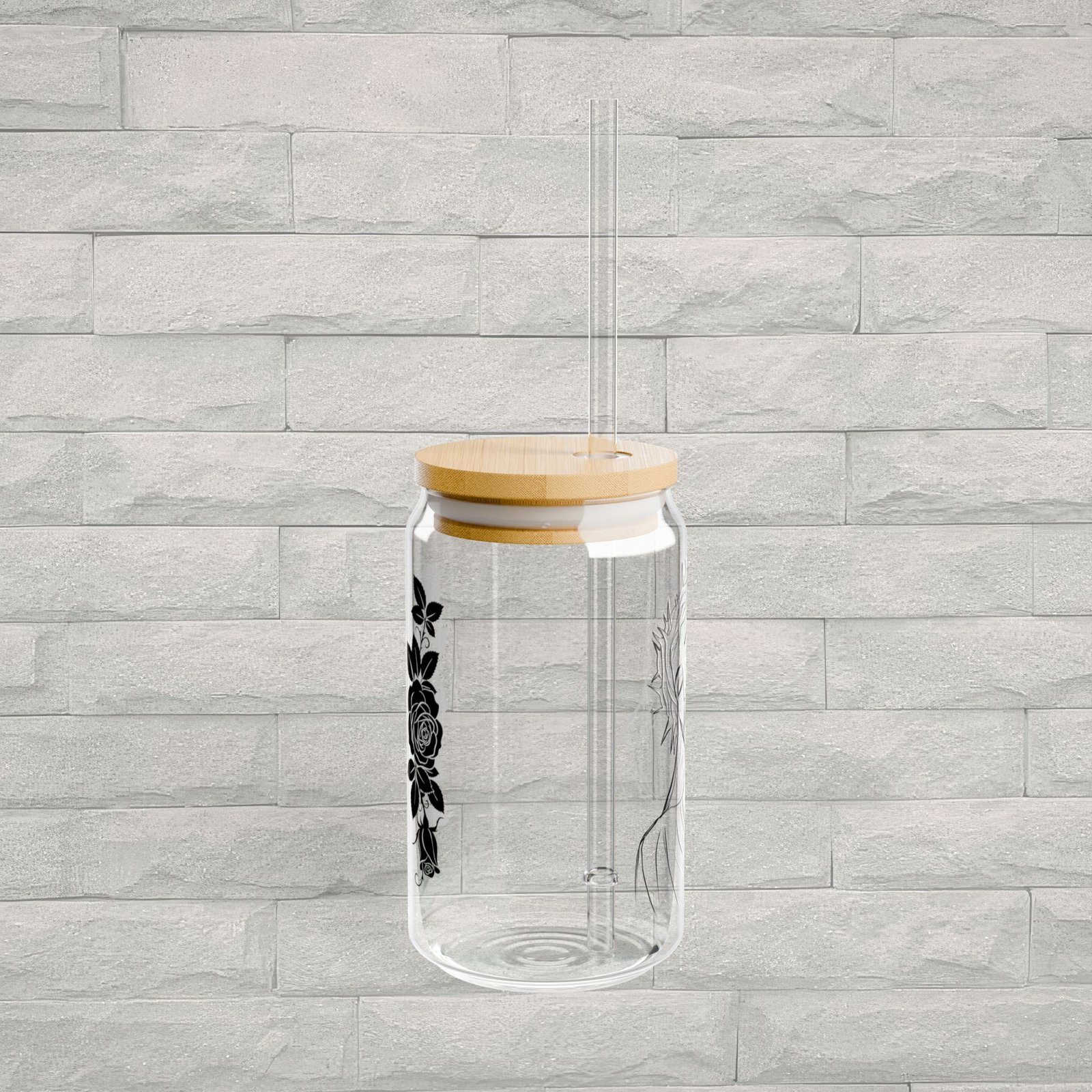 Jesus & Iced Coffee Glass Cup 16oz | Christian Sipper Tumbler with Straw ✝️☕ - Image 2