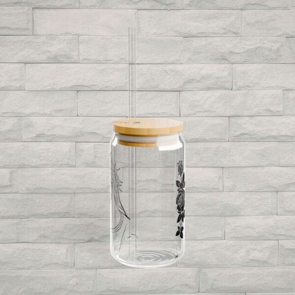 Jesus & Iced Coffee Glass Cup 16oz | Christian Sipper Tumbler with Straw ✝️☕ - Image 4