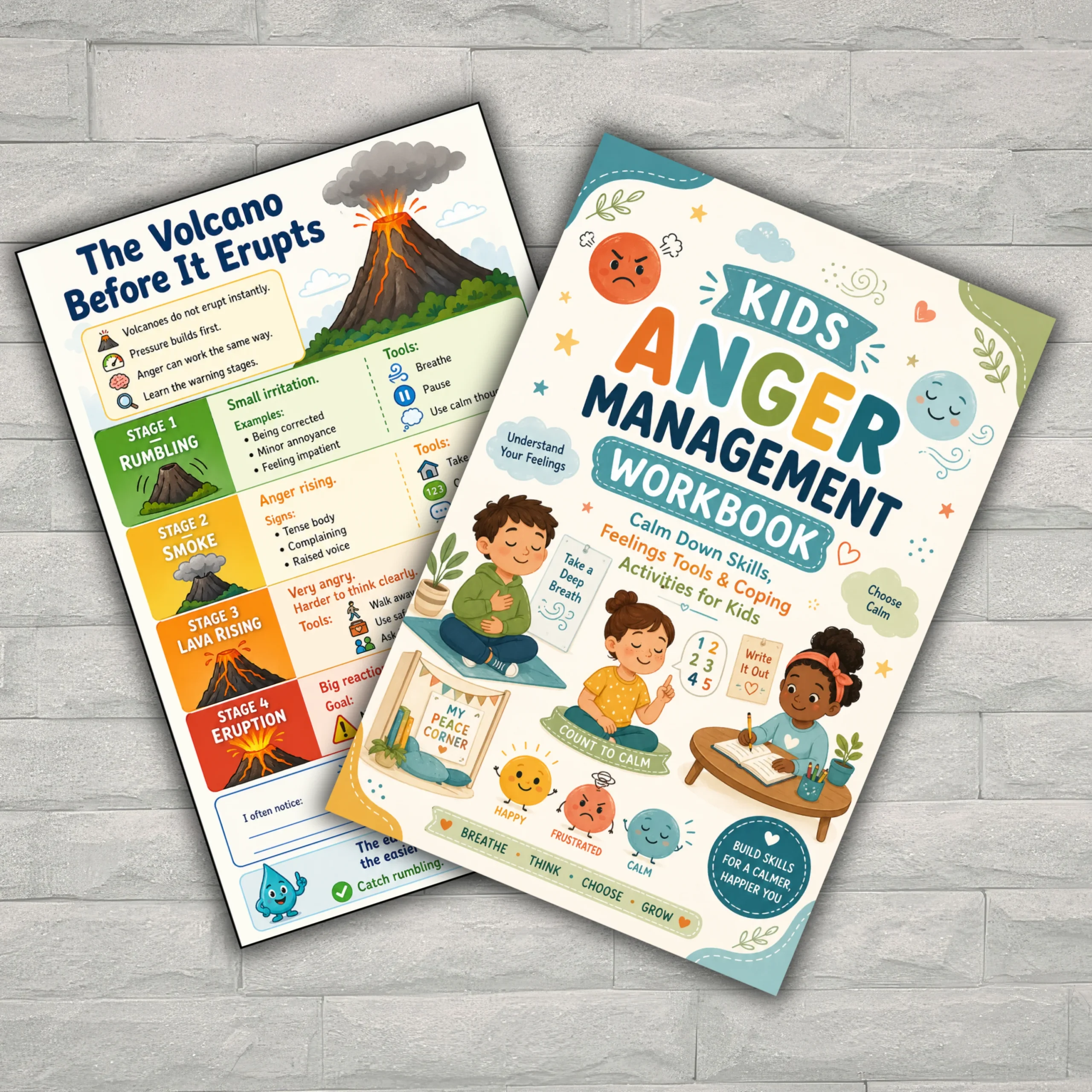 Kids Anger Management Workbook PDF | 31-Page Printable Emotional Regulation Activity Book for Children 🌈 - Image 1