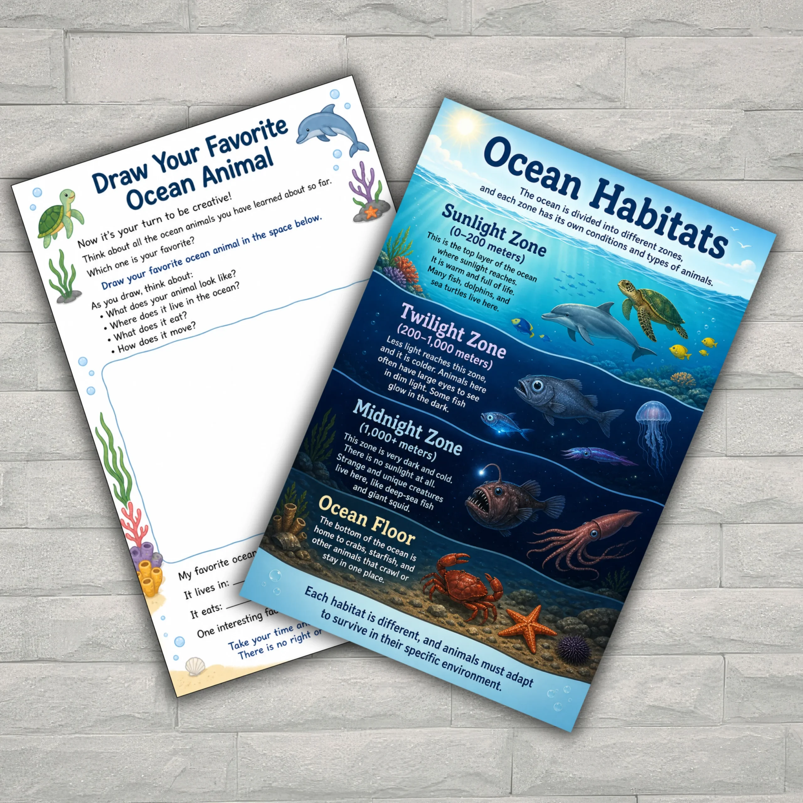 Ocean Animal Learning Book for Kids Printable PDF | 51-Page Under the Sea Preschool & Kindergarten Workbook | Fun Homeschool Ocean Activities | Instant Download 🐙🐳 - Image 3