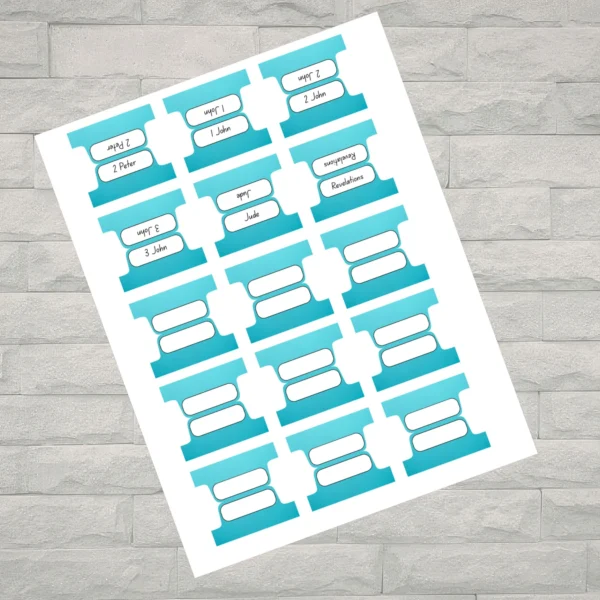 Blue Ombré Bible Tabs Printable | 66 Books Bible Tabs PDF | Minimalist Scripture Tabs Digital Download - Image 2