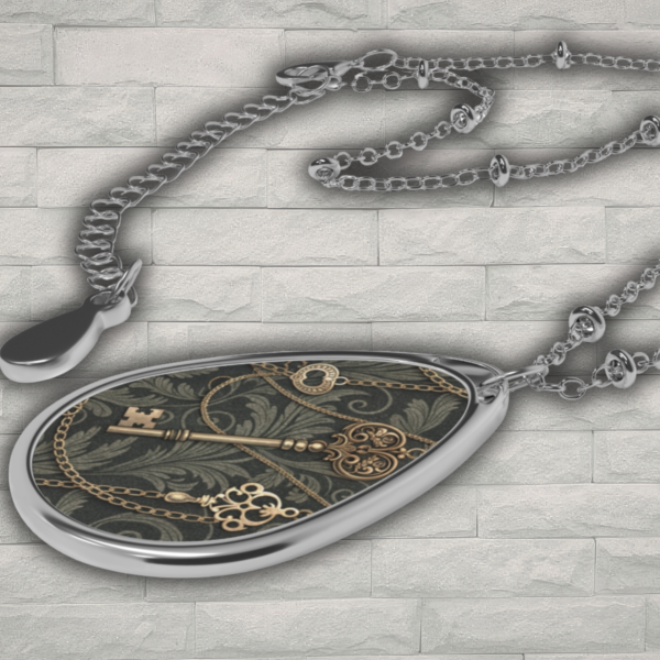 Faith Opens Doors Key Necklace | Christian Vintage Key Pendant | Inspirational Religious Jewelry Gift | Devotional Faith Necklace - Image 3
